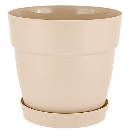 Горшок для цветов InGreen Villa de Fiori с фиксир-ым под-м 1,1л, D130мм, калифорн-й,миндаль